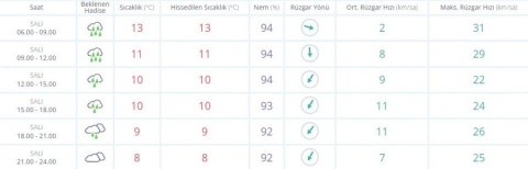 13 Aralık Bursa hava durumu: Yağışlı