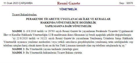 Cep telefonlarında taksit düzenlemesi