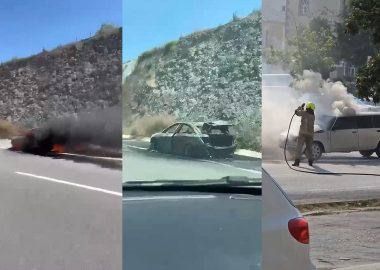 Bursa'da seyir halindeki otomobil alev topuna dönüştü