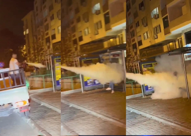 Bursa'da otobüs bekleyen kadına yangın tüpü sıkmışlardı: 7 kişi gözaltına alındı