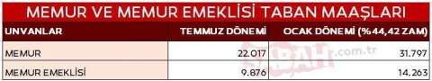 Memur ve emekli maaşları belli oldu: Hangi meslek ne kadar maaş alacak?