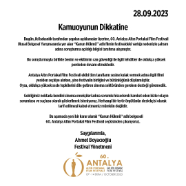 Öğle saatlerinde festival seçkisine alınan 'Kanun Hükmü' tekrar çıkarıldı