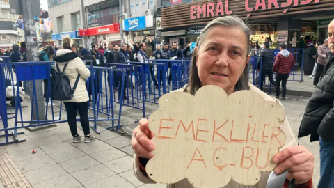 'Emekliler aç' yazısıyla Erdoğan'ın mitingine alınmadı