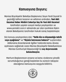 Manisa Büyükşehir Belediyesi’nden Yeni Akit ve Zekeriya Say hakkında suç duyurusu