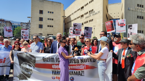 Eğitim İş Bursa Şube Başkanı Rona, Bursa Nutku paylaşımı nedeniyle yargılanıyor: "Asıl yargılanan Atatürk'ün Bursa Nutku'dur"