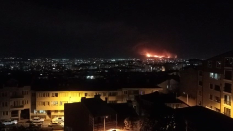 Bursa'daki orman yangını şehir merkezinden görüntülendi