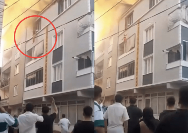Bursa'da apartmanda yangın çıktı: Babaanne torununu kurtarmak için pencereden attı
