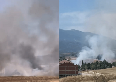 İnegöl'de anız yangını: 30 dönümlük alan yandı