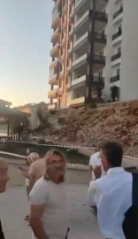 Bursa'da yeni sitenin istinat duvarı çöktü