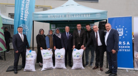 Nilüfer Belediyesi'nden üreticiye İtalyan çimi tohumu desteği