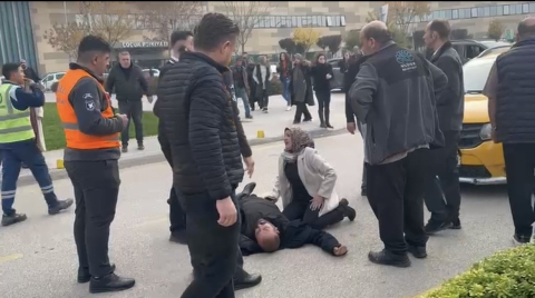 Bursa Şehir Hastanesi önünde karşıya geçmek isteyen adama taksi çarptı