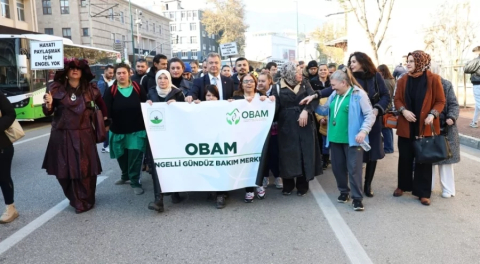 Osmangazi'de engelli bireylerden farkındalık yürüyüşü