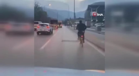 Bursa'da trafikte tehlikeli anlar
