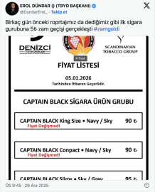 Bir sigara grubuna zam geldi