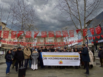 Yenişehir'de Çay Holding protestosu: "Alın terimiz konkordatoya kurban edilemez"