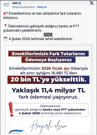 Emekli maaşı farklarının yatacağı tarih belli oldu