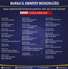 Bursa emniyeti duyurdu: 2 Şubat'ta radar noktaları nerede olacak?