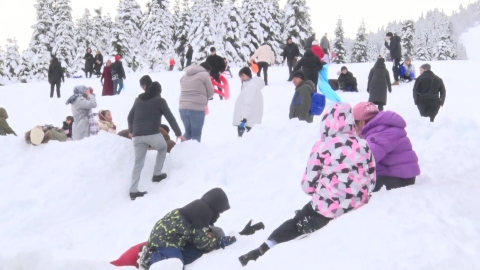 Sömestirin son gününde Uludağ doldu taştı