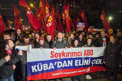 TKP'den ABD Büyükelçiliği önünde Küba protestosu