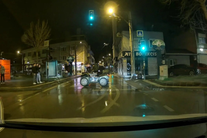 Bursa'da ana caddeyi ATV ile drift parkuruna çevirdi
