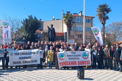 Yenişehir’de emekliler meydandaydı: “Faize var, emekliye yok”