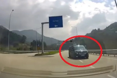 Bursa'da ters yönden gelen araç faciayı böyle geçti