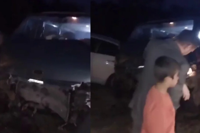 Bursa'da yoldan geçen araçların üzerine düşen kayalar büyük paniğe neden oldu