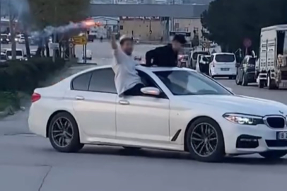 Bursa'da düğün konvoyu tehlike saçtı