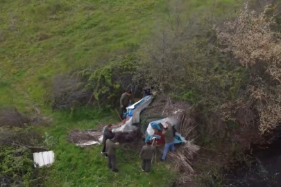 Bursa'da kaçak avcıları izlediler, gümeleri tek tek imha ettiler