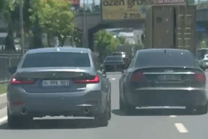 İnegöl girişinde trafikte birbirlerini sıkıştırdılar, cezadan kaçamadılar