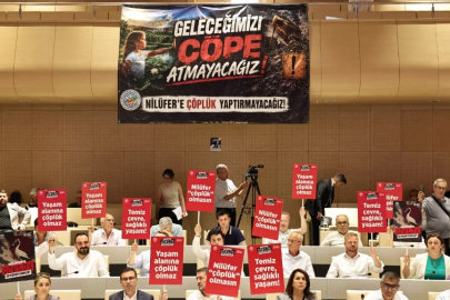 Nilüfer Belediye Meclisi'nde katı atık tesisi protesto edildi