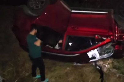 Bursa'da takla atan otomobilden burnu bile kanamadan çıktı