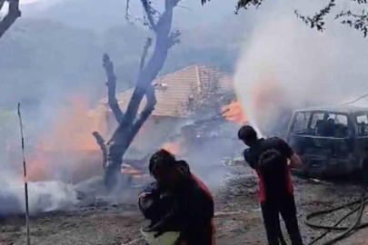 Yanan evdeki çocukları kurtarmaya çalışırken öldürüldü