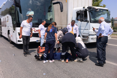 Bursa'da yolcu otobüsünün çarptığı kadın ağır yaralandı