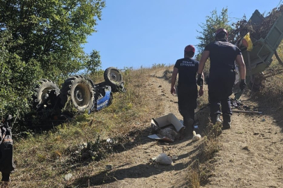 İnegöl'de devrilen traktörün altında kalan 15 yaşındaki sürücü hayatını kaybetti