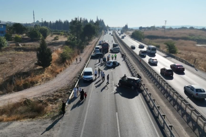 Nilüfer’de yola dökülen mazot kazaya davetiye çıkardı: Yaklaşık 10 araç birbirine girdi