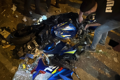 Bursa’da motosiklet sürücüsü yolun bittiğini fark etmeyince boşluğa uçtu