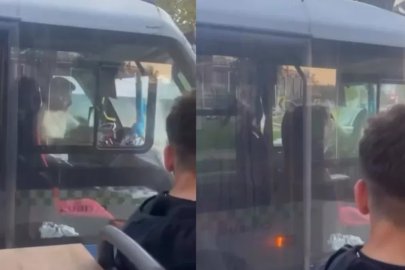 Bursa'da halk otobüsü ve minibüs şoförleri arasında yol verme tartışması!