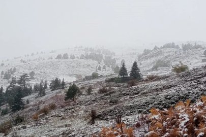 İnegöl'e mevsimin ilk karı düştü