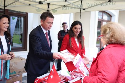 Osmangazi'de eski bayraklar yenileriyle değiştirildi